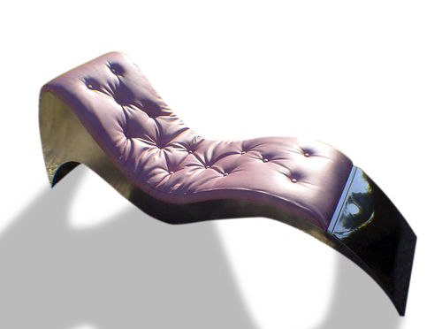 Liege / originelles Design - THE PINK WAVE  - ICI ET LA - Leder / polierter Edelstahl / für Außenbereich