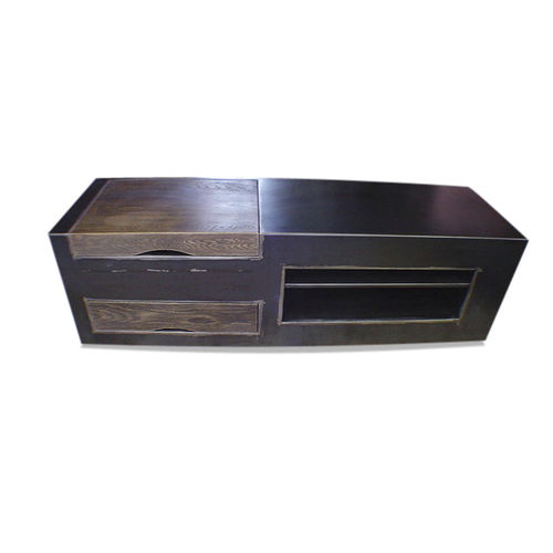 Industriestil-Sideboard - BLACK MUEBLE  - ICI ET LA - Eiche / Eisen / Stahlblech
