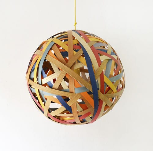 Hängelampe - ORGANIC & WOOD - ICI ET LA - Holzfurnier / modern / mit Kabel