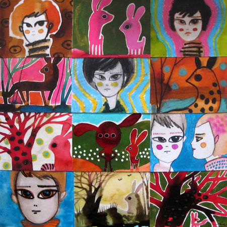 Acrylgemälde - COLLAGE 01 - ICI ET LA