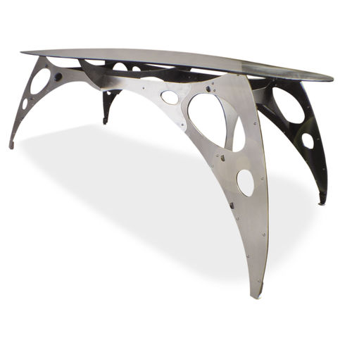 Designtisch / originell - BRIDGE - ICI ET LA - Glas / Gestell aus Stahl / Gestell aus Aluminium