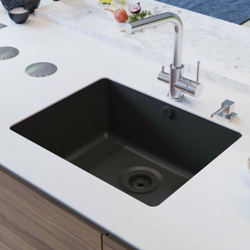Einbeckenspüle - ARCA SQA 102 / 104 - Aquasanita - ohne Abtropffläche / Verbundwerkstoff / Unterbau