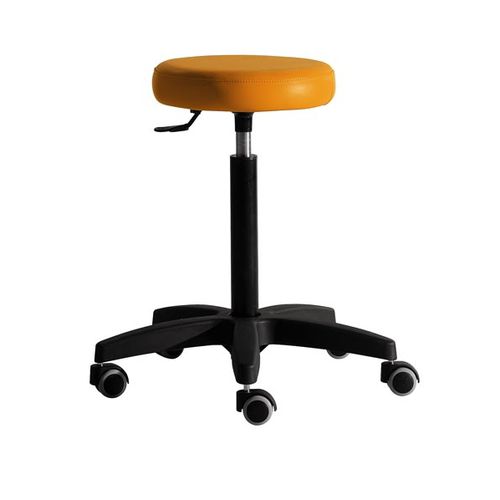 Moderner Arbeitshocker - HARLEY - Salon Ambience - Gestell aus verchromtem Stahl / Gestell aus Kunststoff / mit Rollen