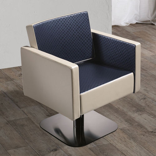 Moderner Friseurstuhl - SQUARE - Salon Ambience - Kunstleder / Chromstahl / schrägstellbar
