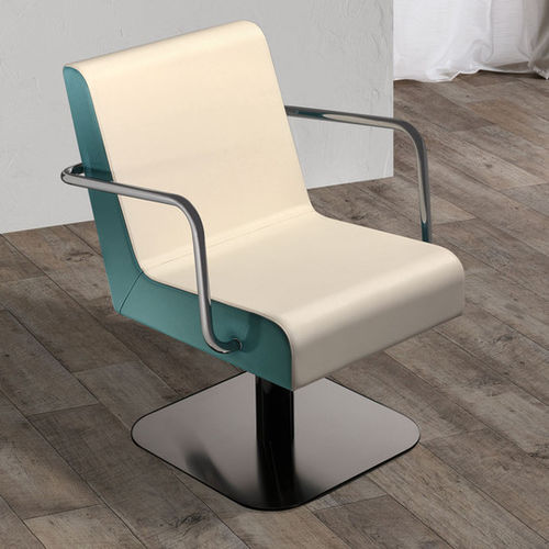 Moderner Friseurstuhl - ARIA - Salon Ambience - Kunstleder / aus verchromtem Metall / Holz