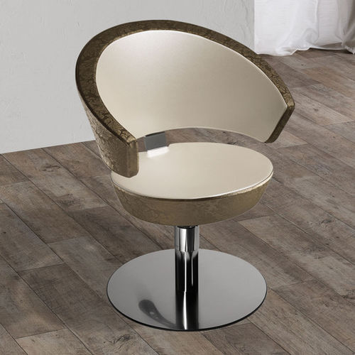 Moderner Friseurstuhl - FLUTE - Salon Ambience - Kunstleder / Stahl / aus verchromtem Metall