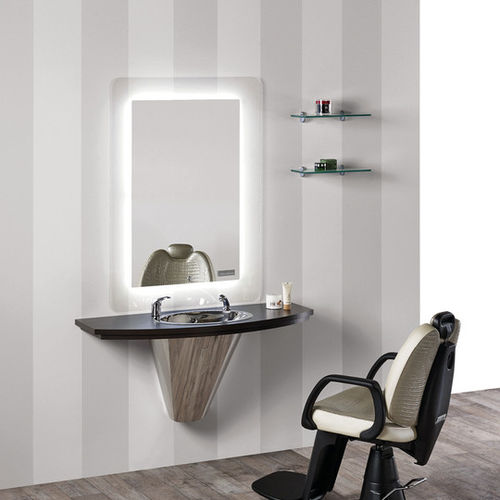 Moderner Schminktisch - CLIFF - Salon Ambience - Edelstahl / wandmontiert / für Frisörsalon
