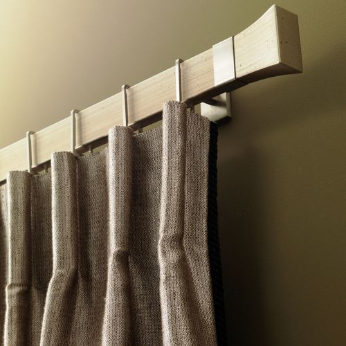 Vorhangstoff - ANTIUM - Houles - einfarbig / Polyester / Leinen