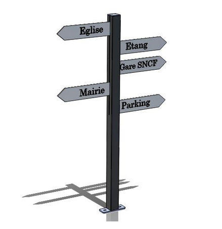 Bodenstehendes Schild - TYPE 6 - Via Composites - Glasfaser / doppelseitig / zur Orientierung