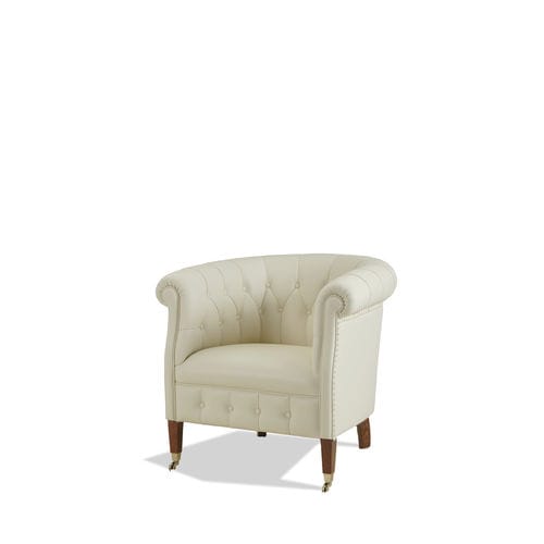Chesterfield-Clubsessel - DANIELA - Divani Santambrogio - Leder / weiß / mit Armlehnen
