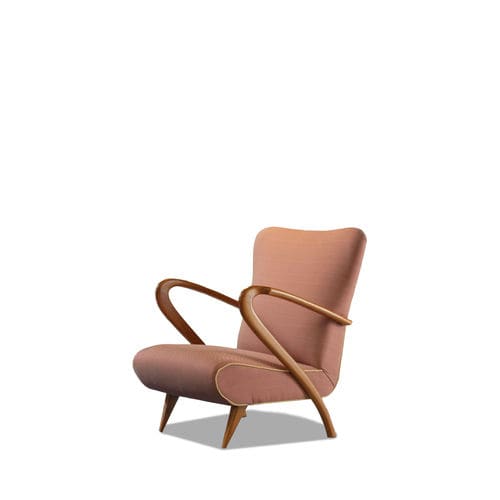 Moderner Sessel - ANNI '50 - Divani Santambrogio - Stoff / Massivholz / Farbe anpassbar