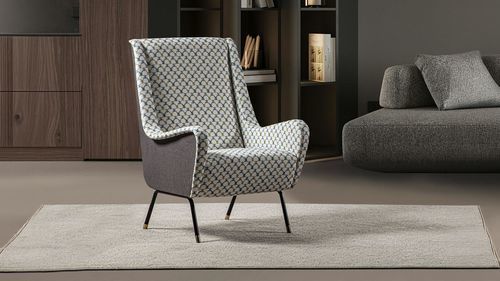 Sessel / minimalistisches Design - 60 - Divani Santambrogio - Leder / Kunstleder / Polyurethanschaum