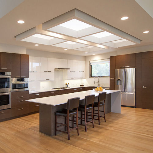 Moderne Küche - CIRRUS - AYA kitchens - Eiche / Tropenholz / Kochinsel