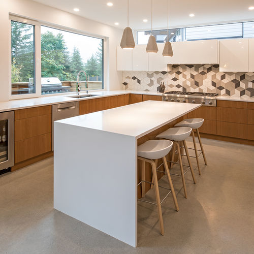 Moderne Küche - BROADWAY - AYA kitchens - Holz / Kochinsel / L-förmig