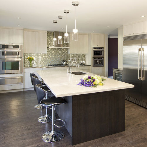 Moderne Küche - TRIBECA - AYA kitchens - melaminbeschichtet / Kochinsel / L-förmig