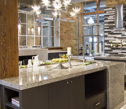 Terrazzo-Arbeitsplatte - TERRAZZO - AYA kitchens - für Küche / mit rechteckigen Kanten / maßgefertigt
