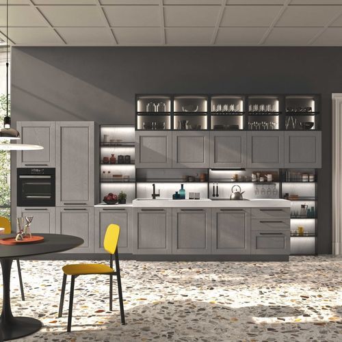 Moderne Küche - Cloe - Ar-Tre - Holzfurnier / Massivholz / Esche