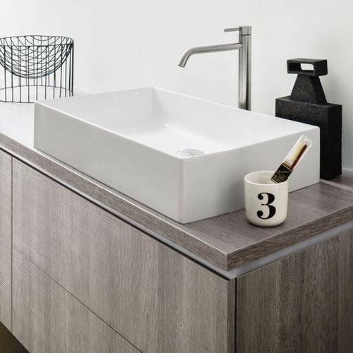 Aufsatzwaschbecken - OMEGA 60 - ARBI - Keramik / rechteckig / modern