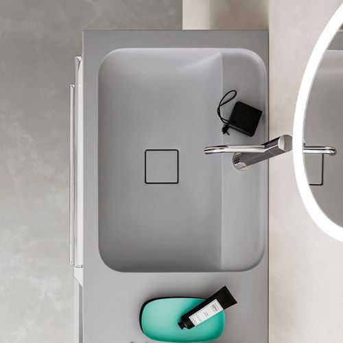 Einbauwaschbecken - BLIP - ARBI - Teknoform® / mit integrierter Waschtischplatte / rechteckig