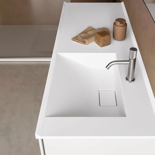 Einbauwaschbecken - YPSILON 50 - ARBI - Teknoform® / mit integrierter Waschtischplatte / rechteckig