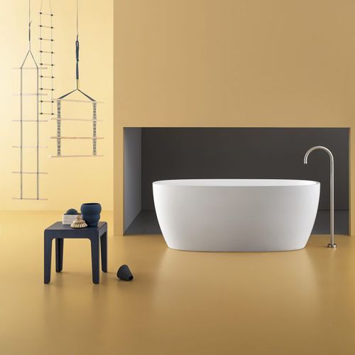 Ovale Badewanne - CLIO - ARBI - freistehend / Mineralstein / weiß