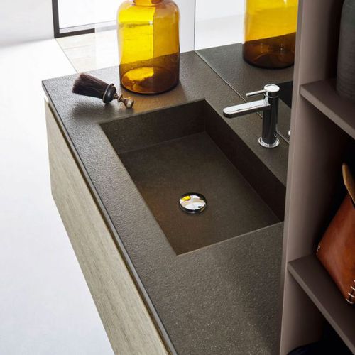 Einbauwaschbecken - KUKI - ARBI - Marmor / Quarz / Holz