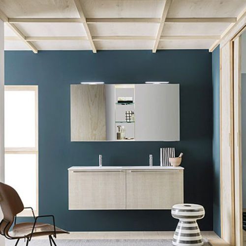 Wandmontierter Spiegel für Badezimmer - SIDE - ARBI - modern / rechteckig / Holz
