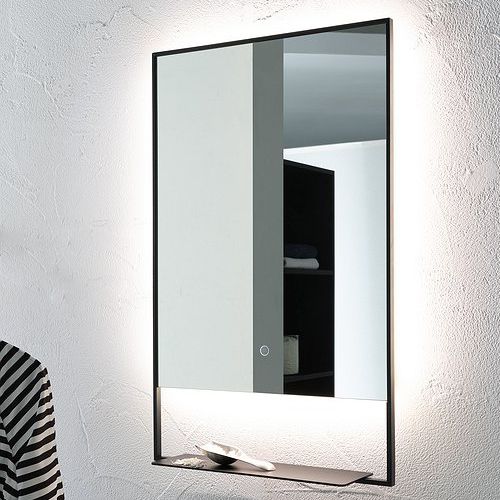 Wandmontierter Spiegel für Badezimmer - CASTORE - COMPAB - modern / rechteckig / LED-beleuchtet