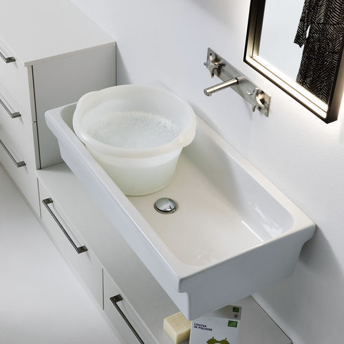 Wand-Waschbecken - CANYON - COMPAB - Keramik / rechteckig / modern