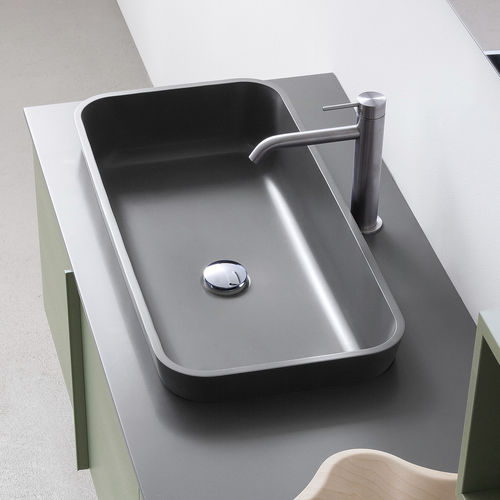 Aufsatzwaschbecken - FABER - COMPAB - Corian® / rechteckig / modern