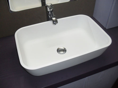 Aufsatzwaschbecken - HUB - COMPAB - Corian® / rechteckig / modern