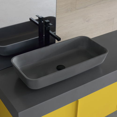 Aufsatzwaschbecken - HOMO - COMPAB - rechteckig / Corian® / modern