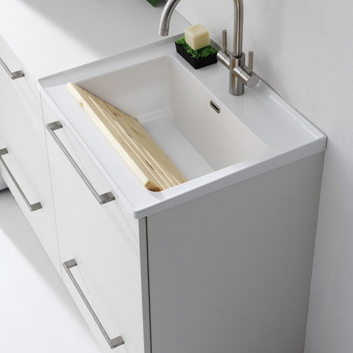 Einbauwaschbecken - KIM - COMPAB - Keramik / Mischbatterie / rechteckig
