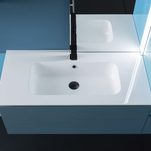 Konsole Waschbecken - TEMPO - COMPAB - Keramik / rechteckig / modern