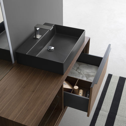 Aufsatzwaschbecken - UMA - COMPAB - Keramik / rechteckig / modern