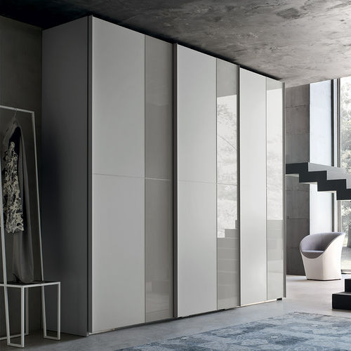 Moderner Kleiderschrank - ZEN - Maronese - lackiertes Holz / Esche / lackiertes Glas