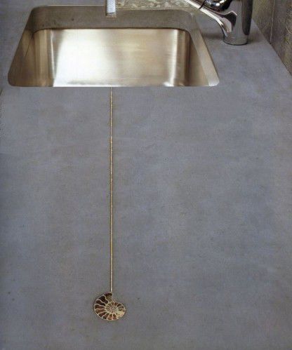 Einbeckenspüle - BALIAN BETON Atelier - mit Abtropffläche / Edelstahl / Monoblock