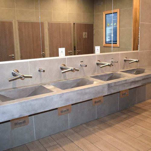 Wand-Handwaschbecken - BALIAN BETON Atelier - rechteckig / Keramik