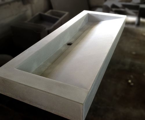 Aufsatzwaschbecken - STANDARD - BALIAN BETON Atelier - UHPC Ductal© Beton / rechteckig / modern