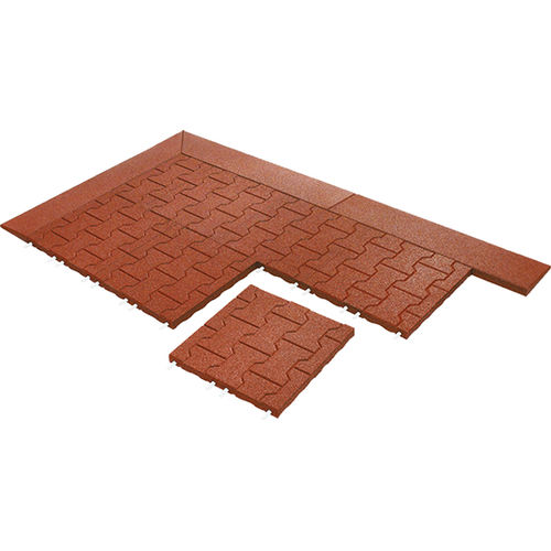 Recyclinggummi-Fliesen - EUROFLEX® Paving Block Tile - KRAIBURG Relastec GmbH & Co. KG - für Außenbereich / Boden / grau