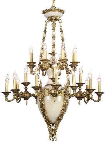 Stil-Kronleuchter - 259D - RIPERLAMP ILUMINACION - Messing / Alabaster / mit Glühlampe
