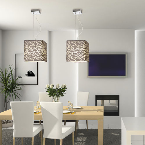 Hängelampe - ANKARA - EL TORRENT IL.LUMINACIO - Nickel / Stoff / modern