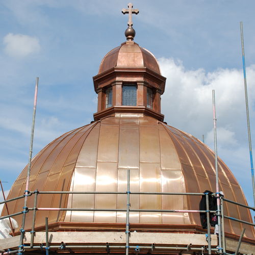 Kupferdach - ST. LAURENCE’S R.C. CHURCH - Peters Roofing - Metalloptik / Stehfalz / plan