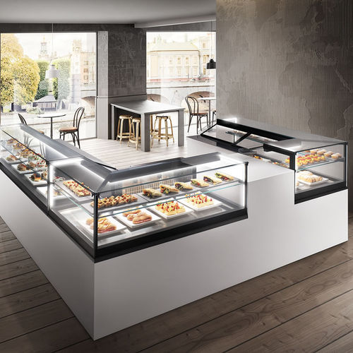 Verkaufskühlvitrine - JUST - Frigomeccanica - für Konditoreien / für Bäckerei / Aluminium