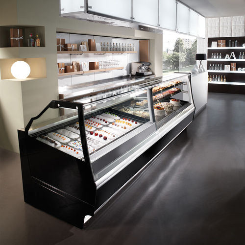 Verkaufskühlvitrine - ELETTRA - Frigomeccanica - für Einzelhandel / Edelstahl / schwarz