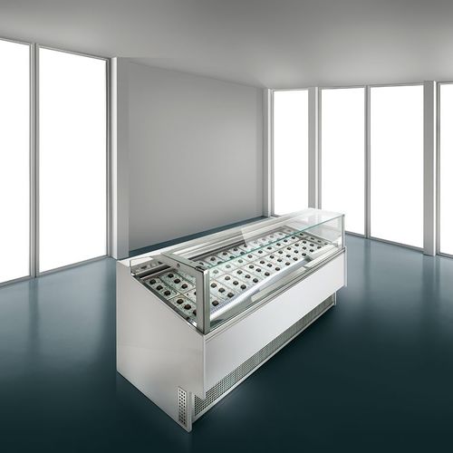 Verkaufskühlvitrine - TWIN - Frigomeccanica - für Einzelhandel / Edelstahl / mit Tür
