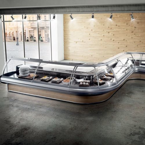 Verkaufskühlvitrine - POLO - Frigomeccanica - für Einzelhandel / Edelstahl / mit Tür
