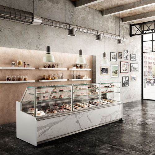 Verkaufskühlvitrine - GIULIA - Frigomeccanica - für Konditoreien / für Bäckerei / Edelstahl