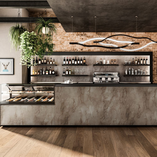 Bartheke - SLACK - Frigomeccanica - Edelstahl / anodisiertes Aluminium / Laminat