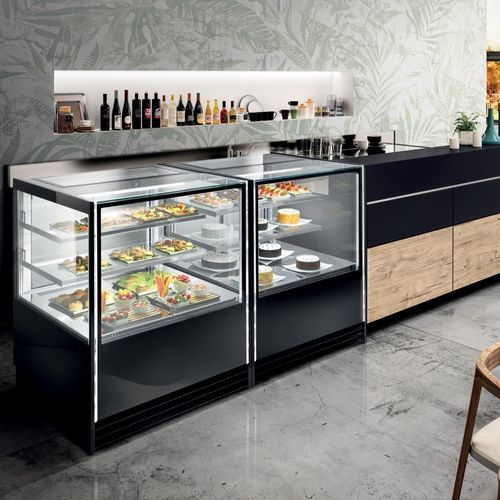 Verkaufskühlvitrine - VIK - Frigomeccanica - für Konditoreien / Edelstahl / schwarz